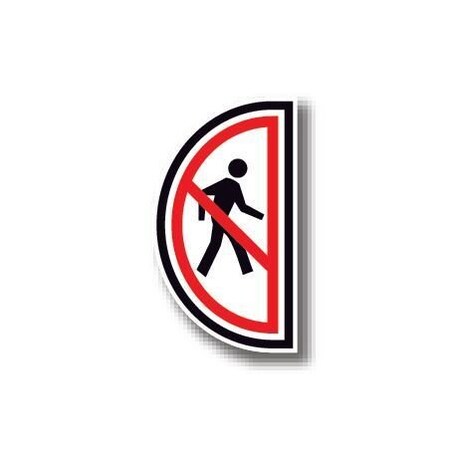 Ergomat 15in x 30in HALF SIGNS - No Pedestrian Right DSV-SIGN 450 #0611RIGHT -UEN